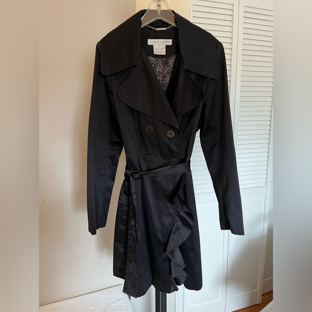 Larry Levine Black Trench Coat